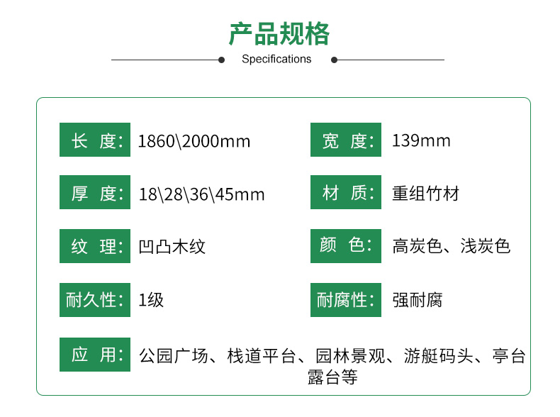 美紋超然竹板規(guī)格